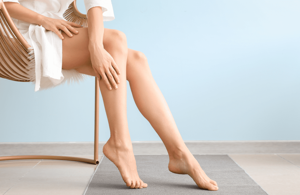 women with smooth legs after laser hair removal
